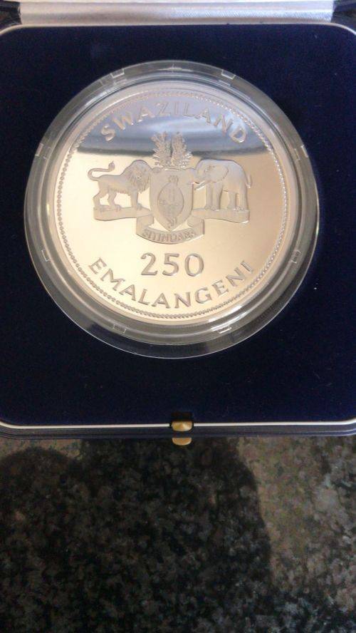 SWAZILAND 30TH ANNIVERSARY COIN 5 OZ 999 SILVER