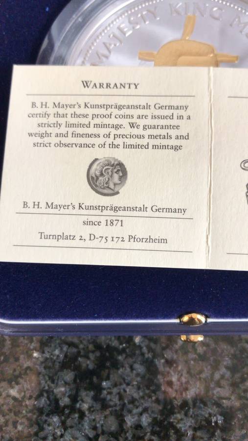 5OZ FINE SILVER 999 .SWAZILAND 30th ANNIVERSARY COIN.