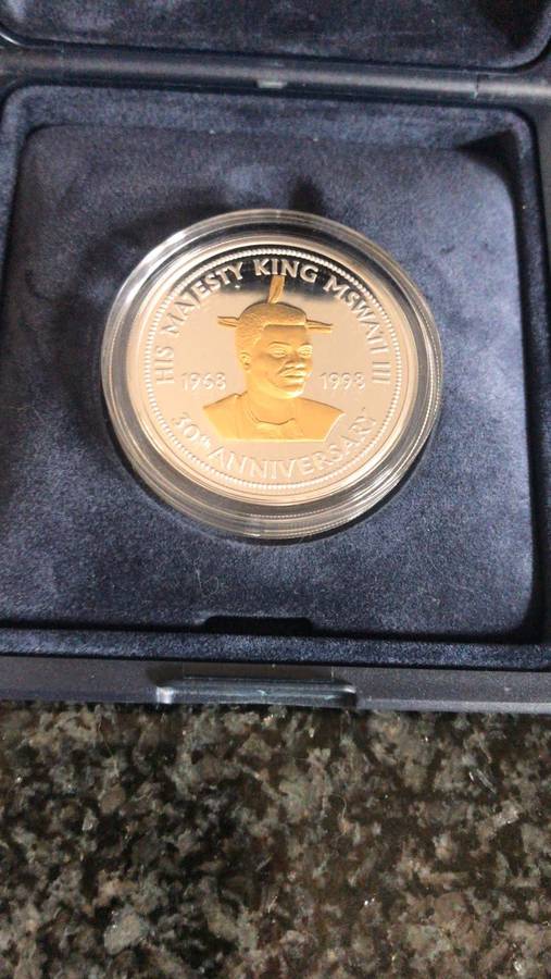 1 oz FINE SILVER 999.SWAZILAND ANNIVERSARY. MINTAGE 1000 pcs.