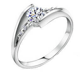 High Quality,Elegant, 0.5ct Simulated Diamond, Ring Size 7