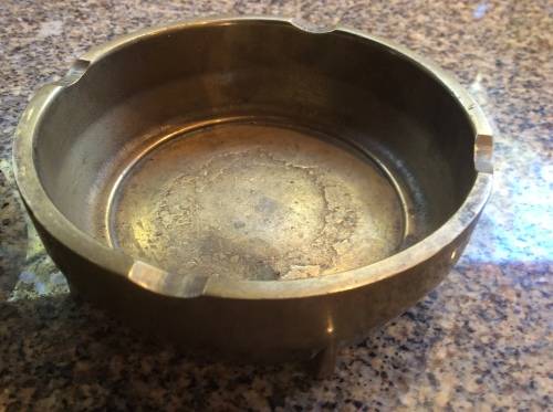 Pair of brass ashtrays.