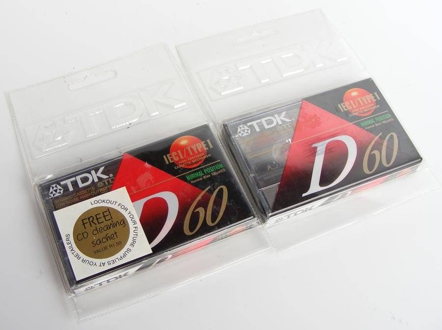 Lot of 2 TDK 60 cassettes - new in packaging