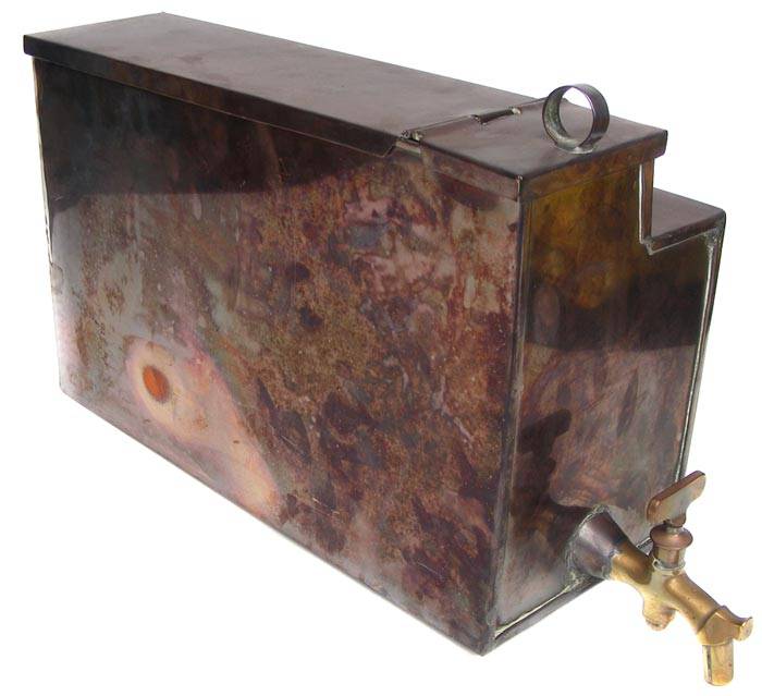 Old Copper Hot Water Urn With Brass Tap - Originally for inserting into a coal stove
