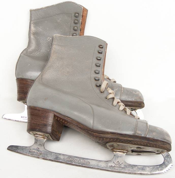Pair of Vintage/Antique Record German/Swiss Made Leather Ice Skates!