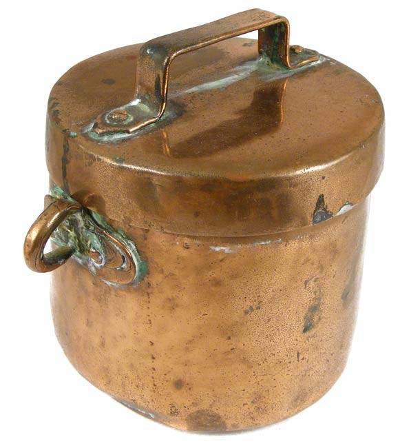 Small  Antique Crudely Hand Made Copper Pot/Container