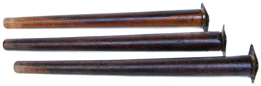 Set of 3 antique side table legs/feet - with screw on metal brackets