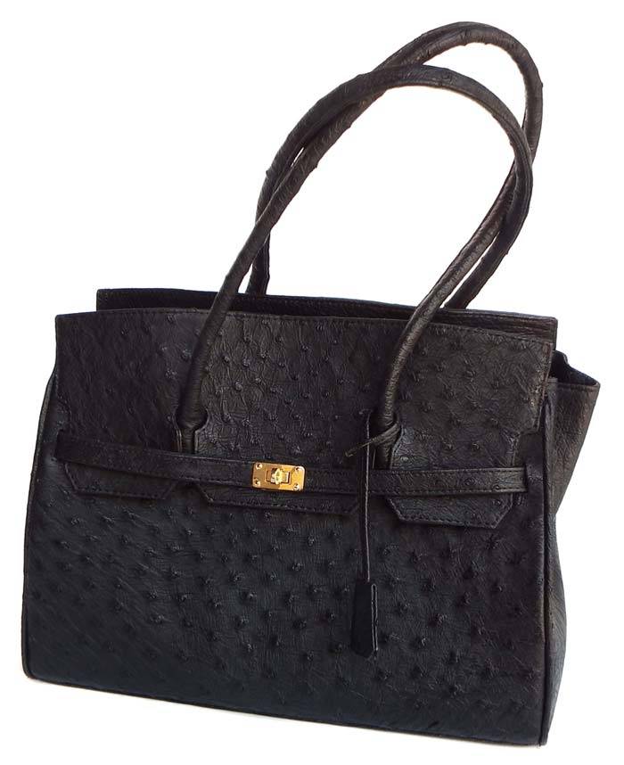 As new NINI Ostrich Leather hand Bag - Upmarket Leather boutique bag - R7000 retail