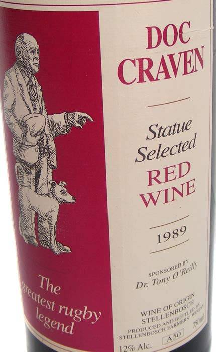 1989 Vintage Doc Craven commemorative dry red wine - Amazing condition