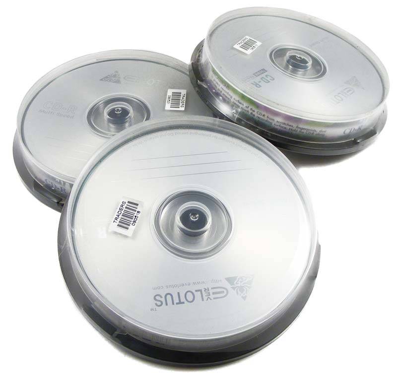 30 CD-R printable discs - 3x 10pc spindle packs - Everlotus