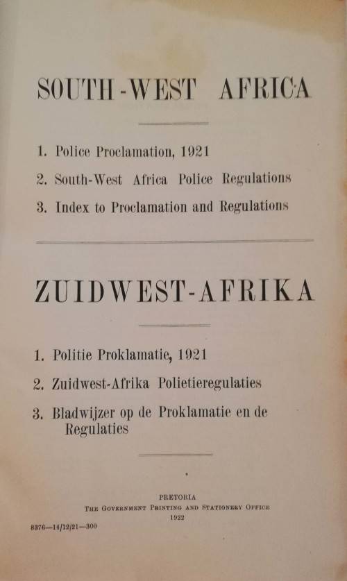 South-West Africa c. 1922 SIGNED