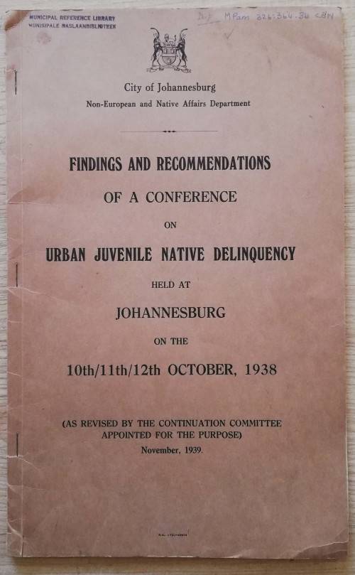 Findings and Recommendations of a Conference on Urban Juvenile N*** Delinquency