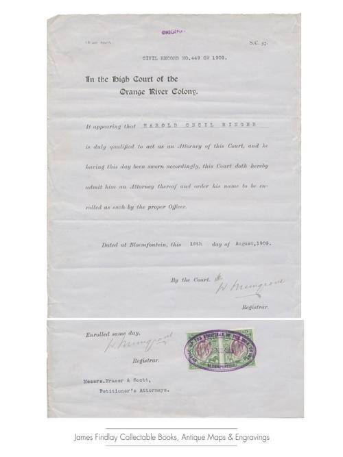 Orange River Colony legal document