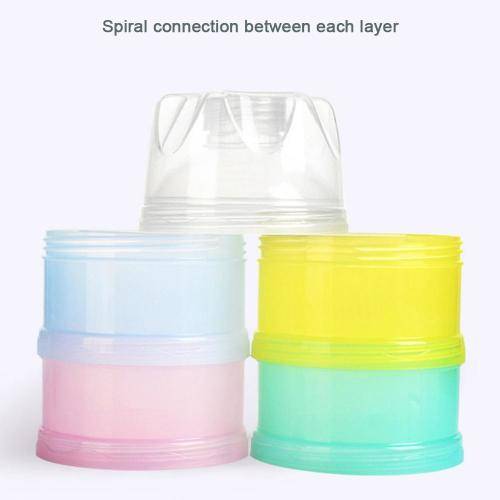 Baby Milk Powder Formula Dispenser, Non-Spill Stackable 4-Layers Milk Powder Box for Infant Toddler,