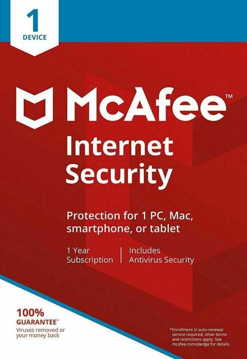 McAfee Internet Security 2020 1 Device 1 Year License Key for Mac,Windows,Android