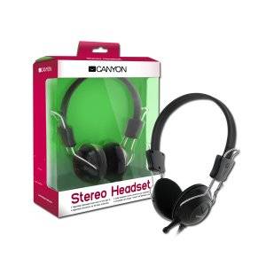 CANYON CNR-HS08N Lightweight stereo headset with adjustable headband and flexible microphone - VOIP