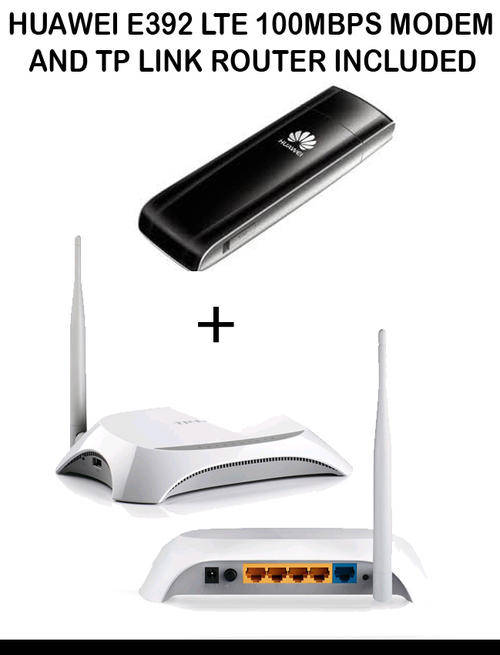 Huawei e392 LTE 100mbps plus TP-link 3G/4G Wireless N Router TL-MR3220 included!