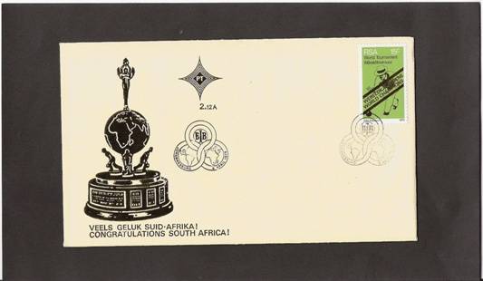 SOUTH AFRICA. 1976. WINNERS OF WORLD BOWLS CHAMPIONSHIPS. F.D.C. NO 2.12A.