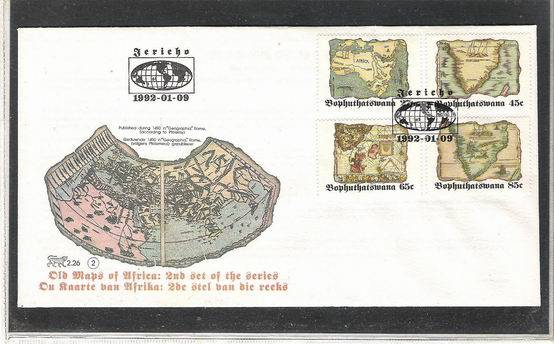 BOPHUTHATSWANA. 1992. OLD MAPS OF AFRICA ( 2ND SERIES ). F.D.C. NO. 2.26