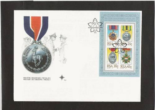 SOUTH AFRICA. 1984. MILITARY DECORATIONS. F.D.C. NO. S 12