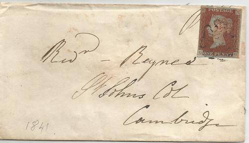 PENNY RED(BLUED PAPER) ON COVER