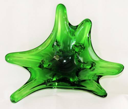 *MURANO*EXTREMELY LARGE GREEN MURANO GLASS CENTERPIECE BOWL ! VALUE R5800