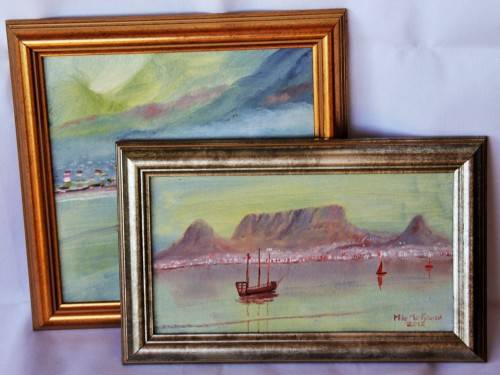 *MIKE TALJAARD*SET OF TWO FRAMED OIL ON CANVASED BOARD PAINTING BY WELL KNOW SOUTH AFRICAN ARTIST