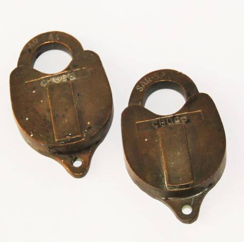 *SAR / SAS* WOW !SCARCE LOT OF TWO SOLID BRASS SOUTH AFRICAN RAILWAYS CHUBB LOCKS