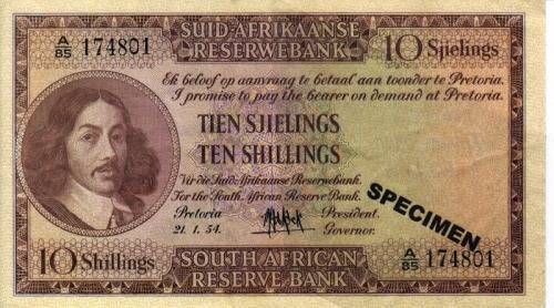M H DE KOCK 10 SHILLINGS SOUTH AFRICAN BANK NOTE 3rd ISSUE