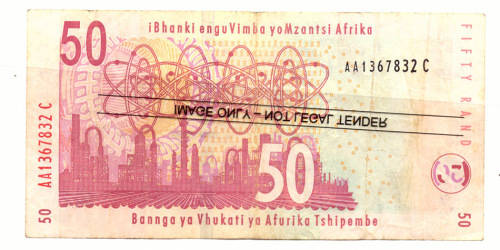 GILL MARCUS 1st ISSUE R50 DOUBLE AA SOUTH AFRICAN BANK NOTE