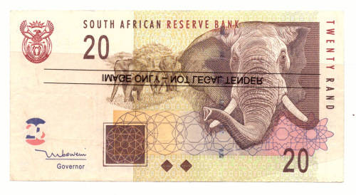 T T MBOWENI R20 RAND SOUTH AFRICAN BANK NOTE 2nd ISSUE DOUBLE AA