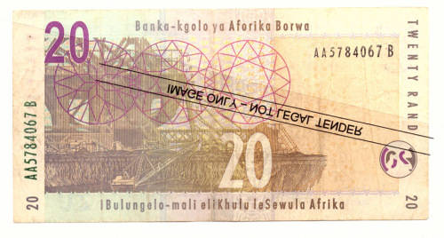 T T MBOWENI R20 RAND SOUTH AFRICAN BANK NOTE 2nd ISSUE DOUBLE AA