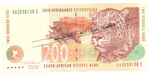 T T MBOWENI R200 RAND SOUTH AFRICAN BANK NOTE 1st ISSUE DOUBLE AA