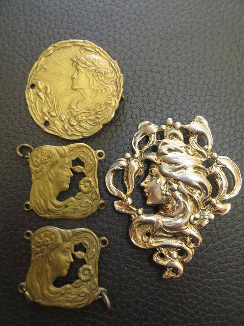 VINTAGE ART NOUVEAU STYLE METAL JEWELRY JOBLOT