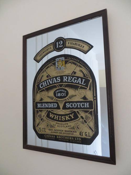 CHIVAS REGAL WHISKY ADVERTISING/ BAR MIRROR IN FRAME