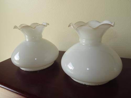PAIR OF MATCHING WHITE GLASS LAMP SHADES