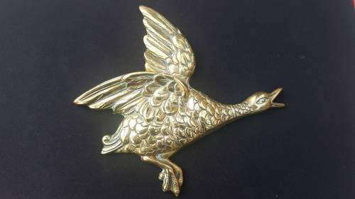 Vintage large Lombard Wall Hanging Brass Duck