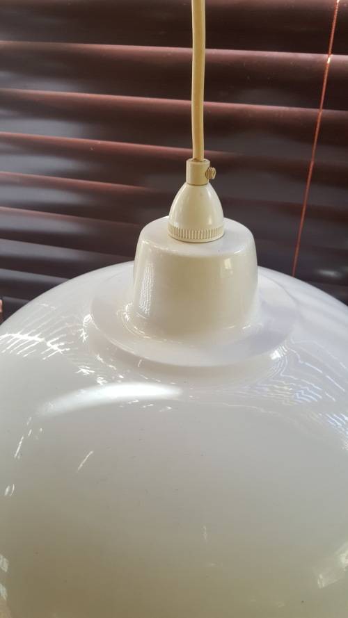 Vintage Large Enamel White Lampshade