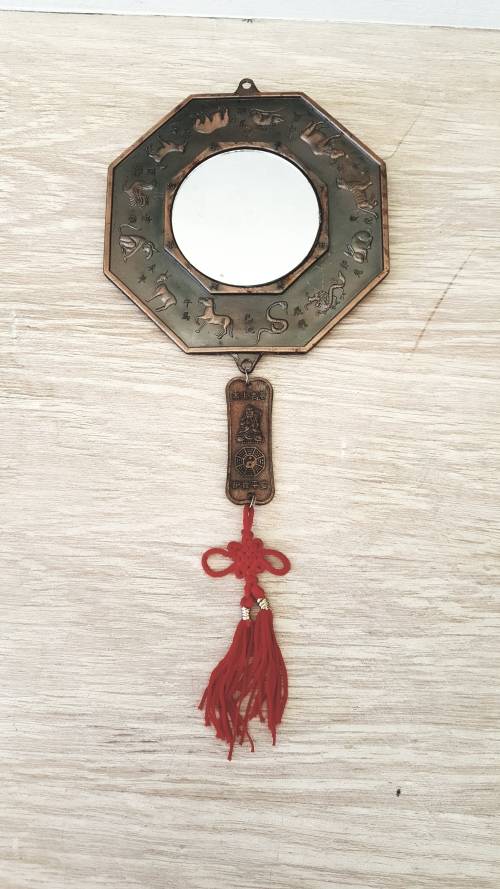 Vintage FENGSHUI Brass wall hanging with Chinese twelve zodiac animal design