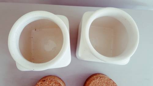 Beautiful Pair of Handpainted Taurus Porcelain Kitchen Rice and Sugar containers with Cork Lids