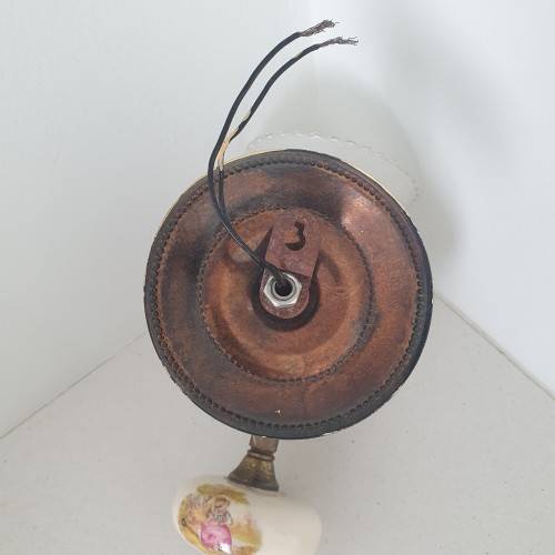 BEAUTIFUL ROMANIC SCENE PORCELAIN AND METAL WALL SCONCE
