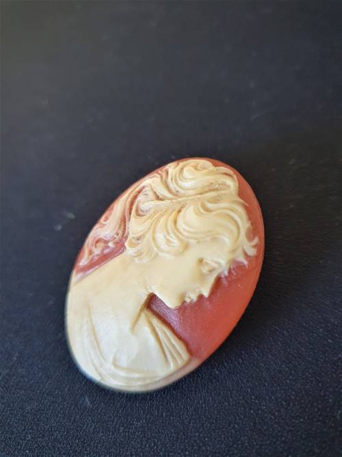 Vintage Costume Jewelry Cameo Brooch