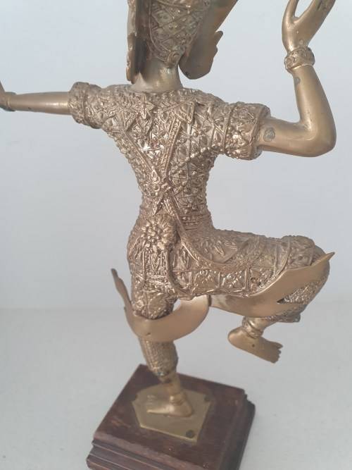 Vintage Solid Brass Detailed Siam Thai Dancer Figurine