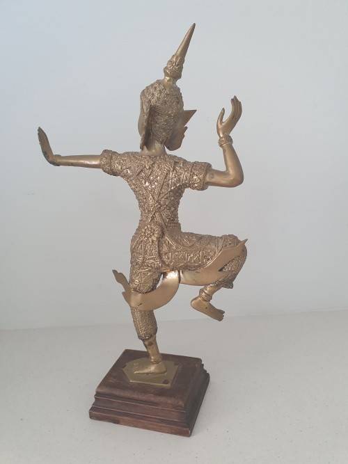 Vintage Solid Brass Detailed Siam Thai Dancer Figurine
