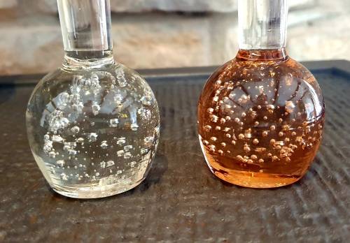 Vintage Retro Pair of Controlled Bubble Glass Bud Stem Vases