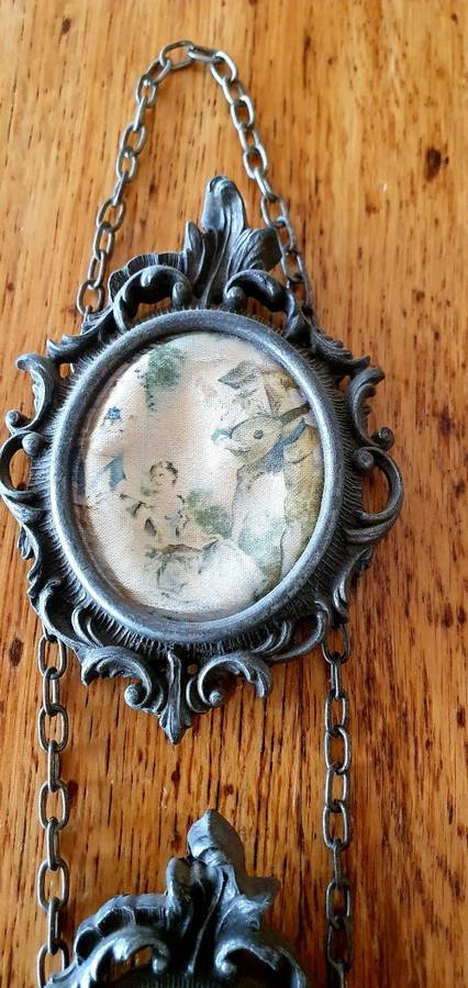 Italy Ornate Brass Wall Frames with Romantic Silk Scenes