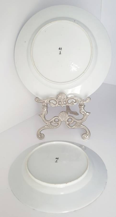 Handpainted Japanese Satsuma signed Plates of Warriors in Fight