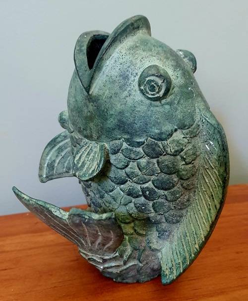 Vintage Chinese Bronze Koi Fish Statue /Figurine
