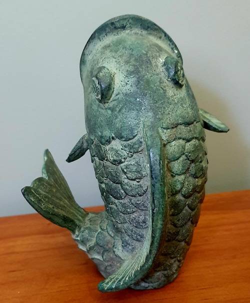 Vintage Chinese Bronze Koi Fish Statue /Figurine