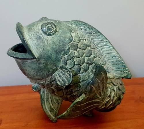 Vintage Chinese Bronze Koi Fish Statue /Figurine