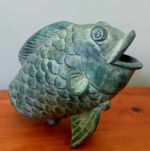 Vintage Chinese Bronze Koi Fish Statue /Figurine